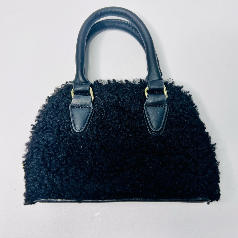 Black Faux Fur Handbag